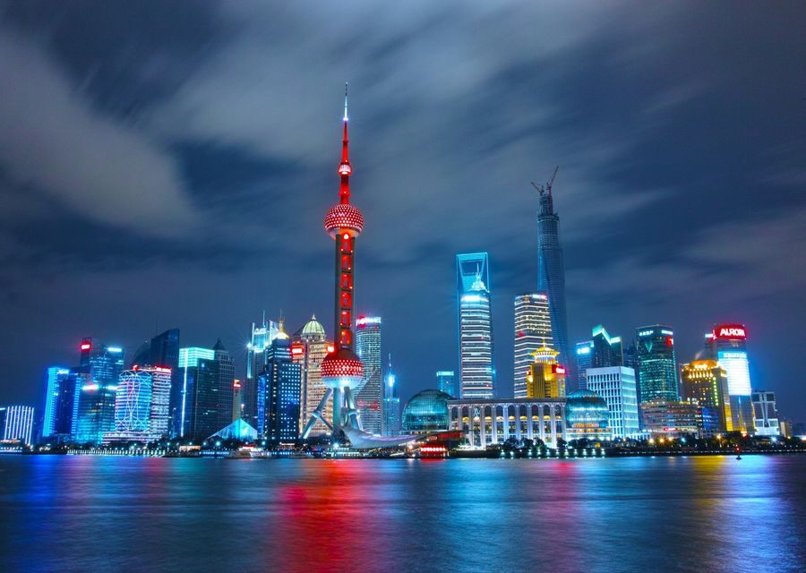Shanghai de nuit, quartier de Pudong
