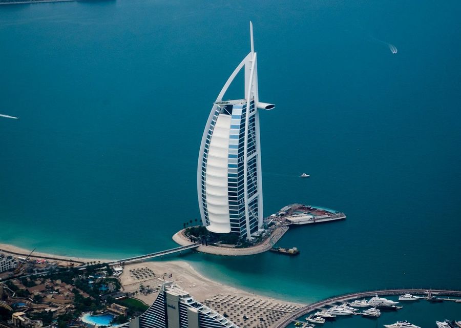 Le Burj Al Arab vu du ciel, Dubaï